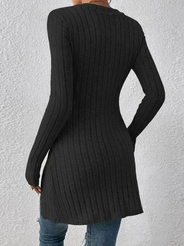 Fall and Winter Square Neck Cashmere Long Sleeve Tunic top