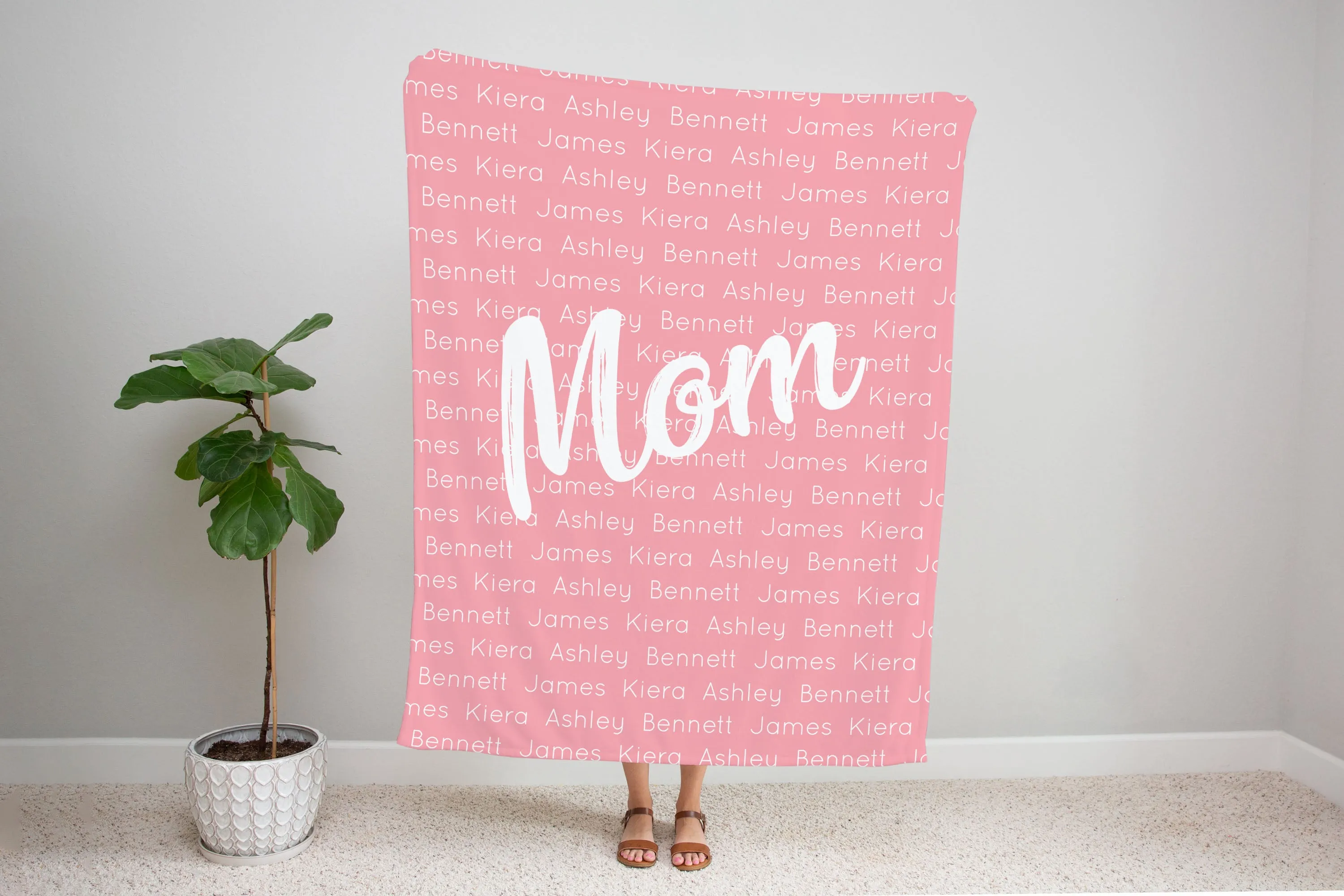 Family Name Minky Blanket - Solid Background *Single Layer