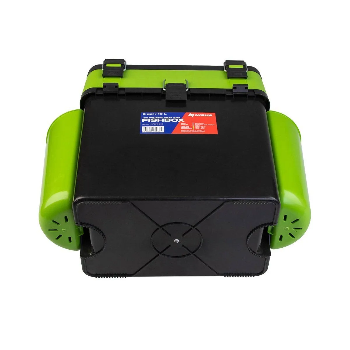 FishBox Large 5 gal Box for Ice Fishing, 2 Compartments