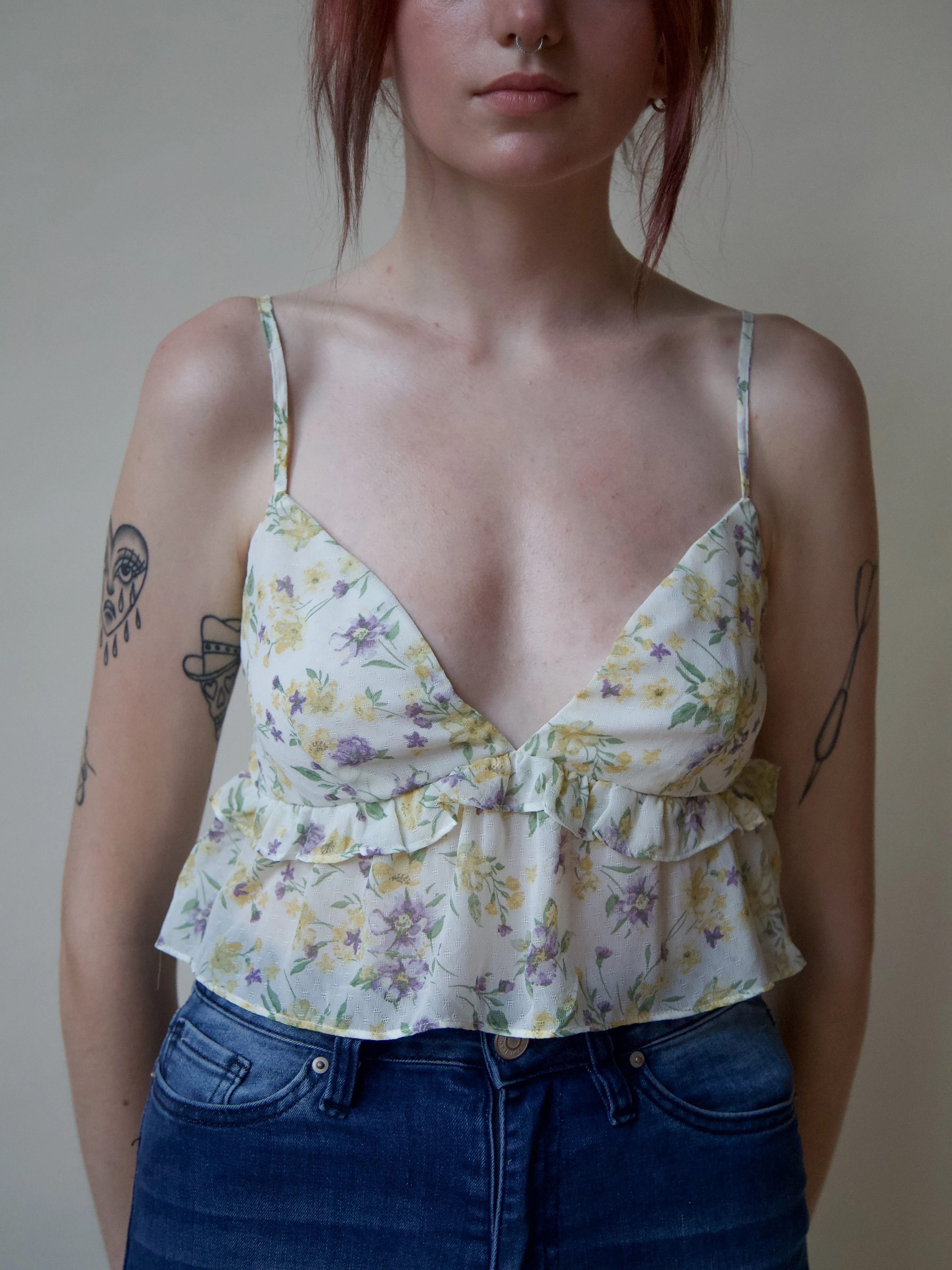 Floral Babydoll Crop Top