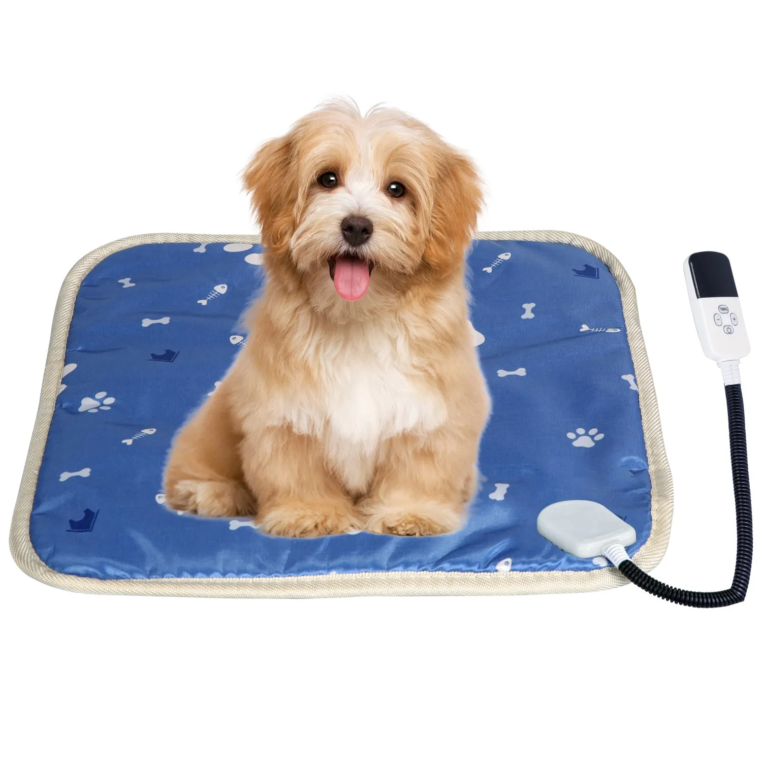 Fresh Fab Finds Pet Heating Pad Electric Dog Cat Heating Mat Waterproof Warming Blanket with 9 Heating Levels 4 Timer Setting Constan On Function Chewing-resistant S/