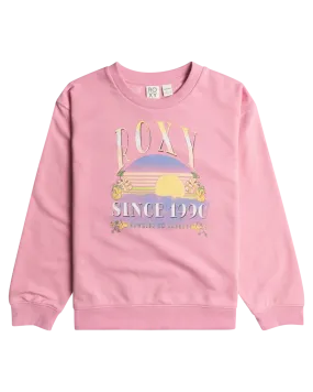 Girls Morning Hike A Sweatshirt in Prism Pink