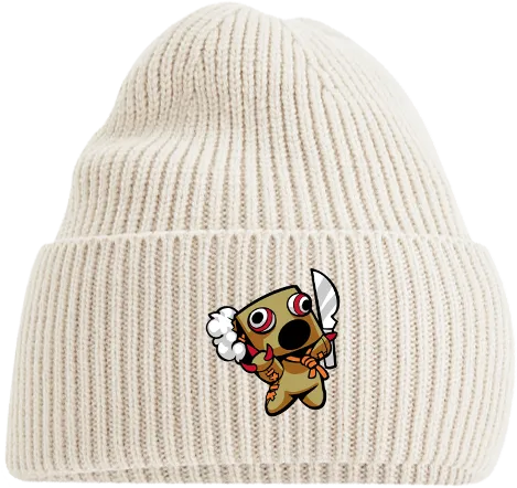 GUILTY GEAR - 'Mini Faust' Small Logo Embroidered Beanie - Sand