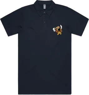 GUILTY GEAR - 'Mini Faust' Small Logo Embroidered Polo Shirt - Black