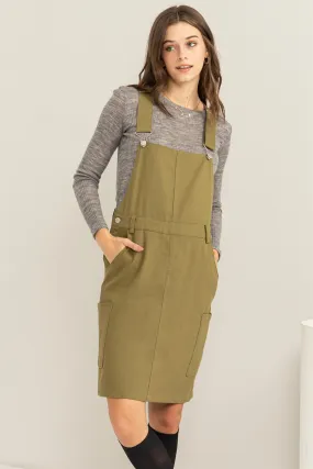 HF23F291-BUTTONED OVERALL DRESS