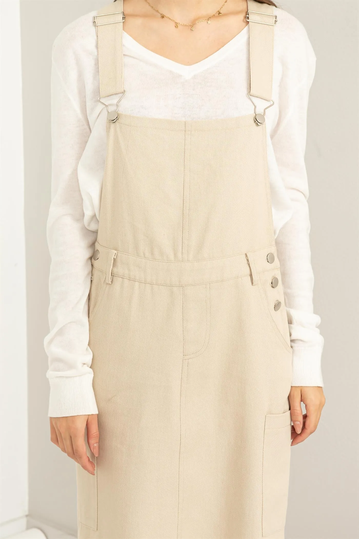 HF23F291-BUTTONED OVERALL DRESS