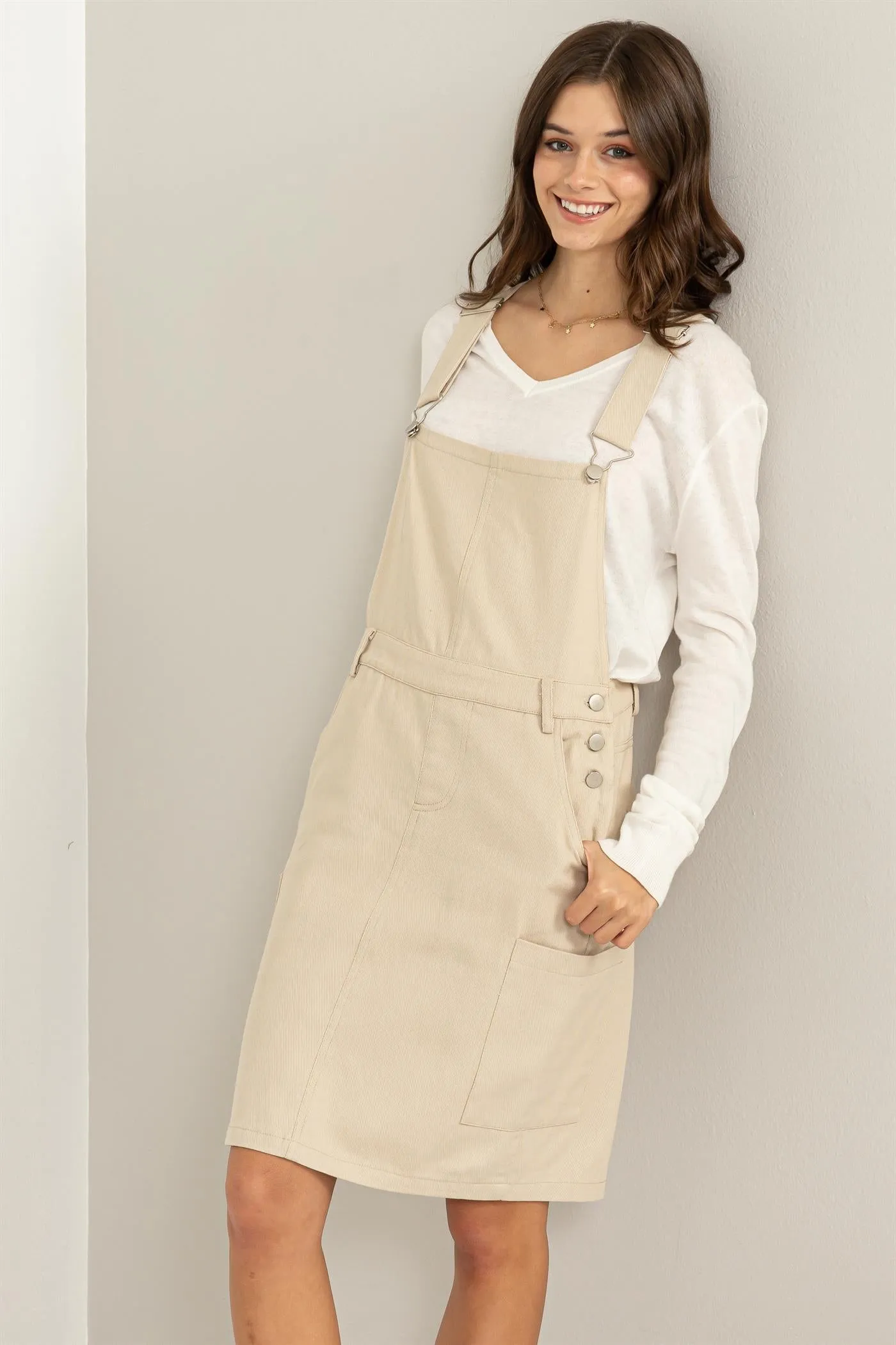 HF23F291-BUTTONED OVERALL DRESS