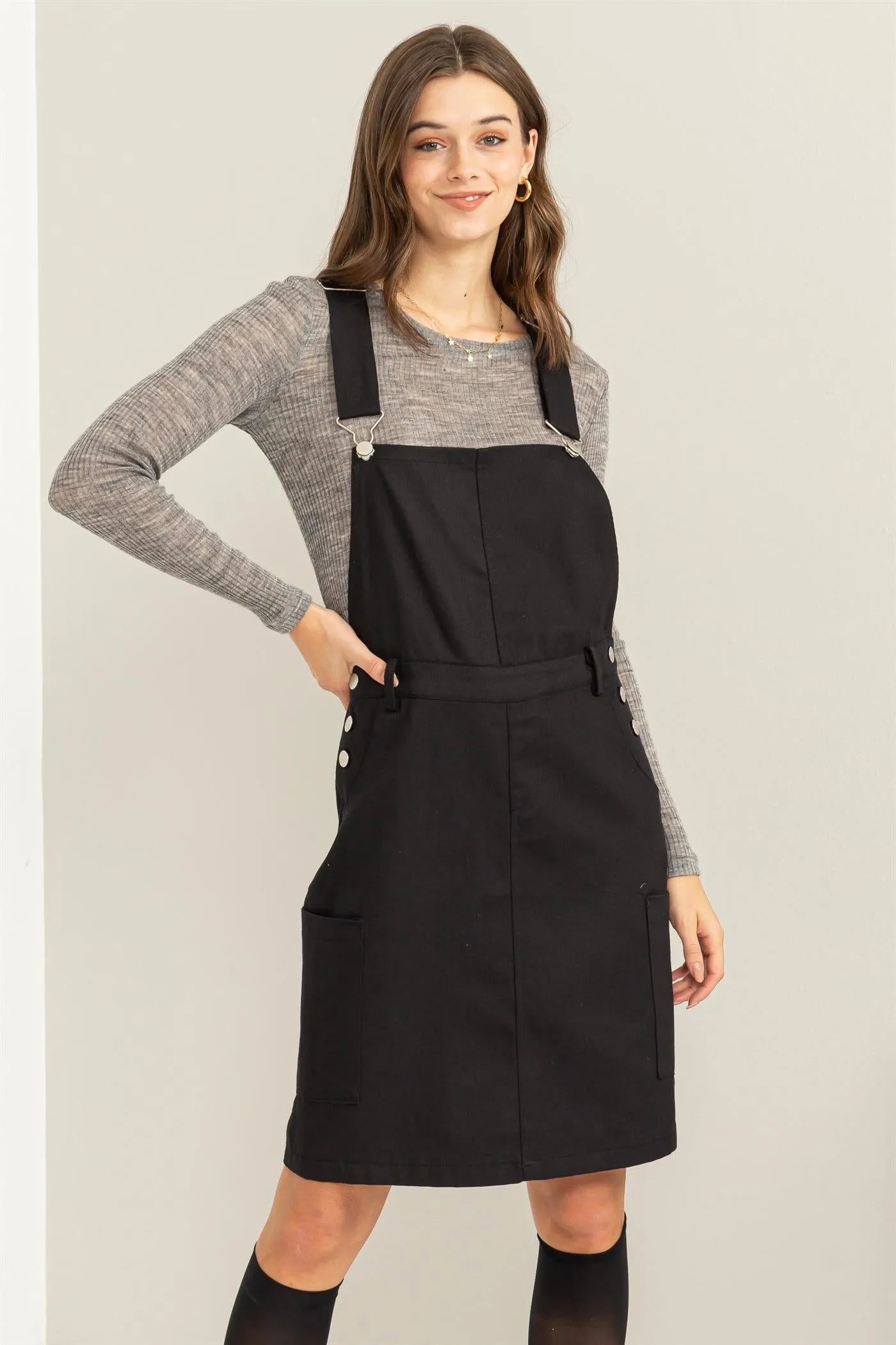 HF23F291-BUTTONED OVERALL DRESS