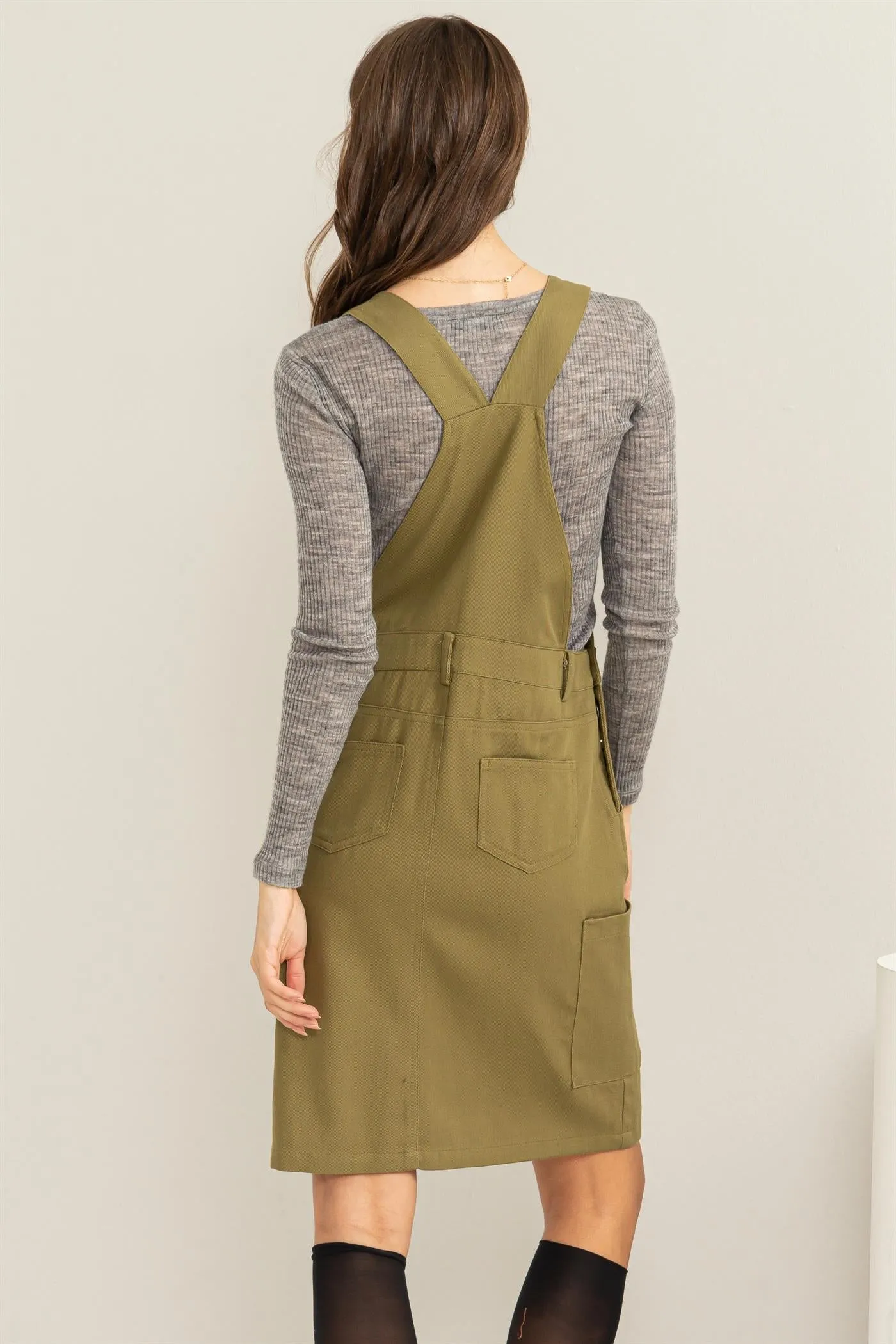 HF23F291-BUTTONED OVERALL DRESS