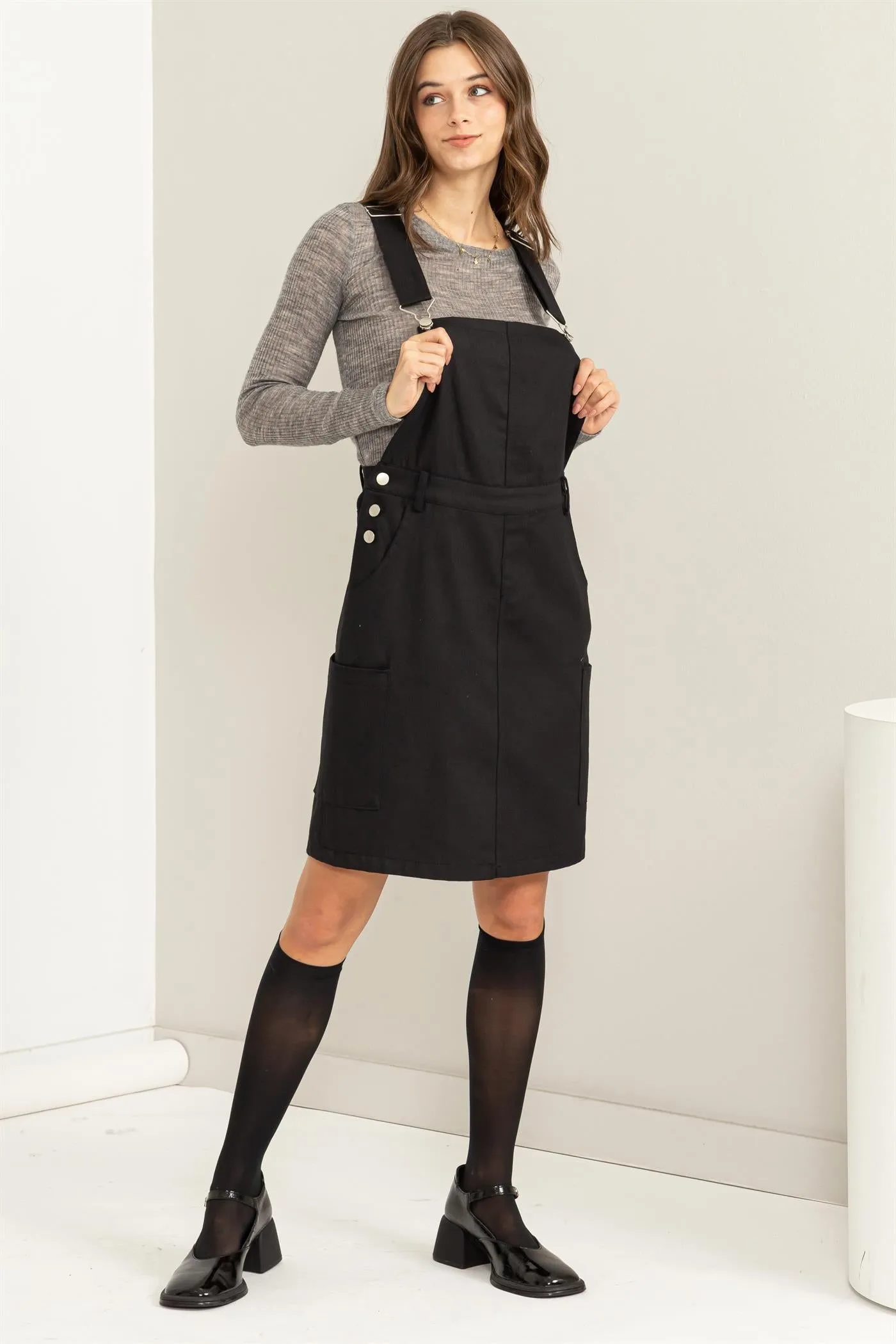 HF23F291-BUTTONED OVERALL DRESS