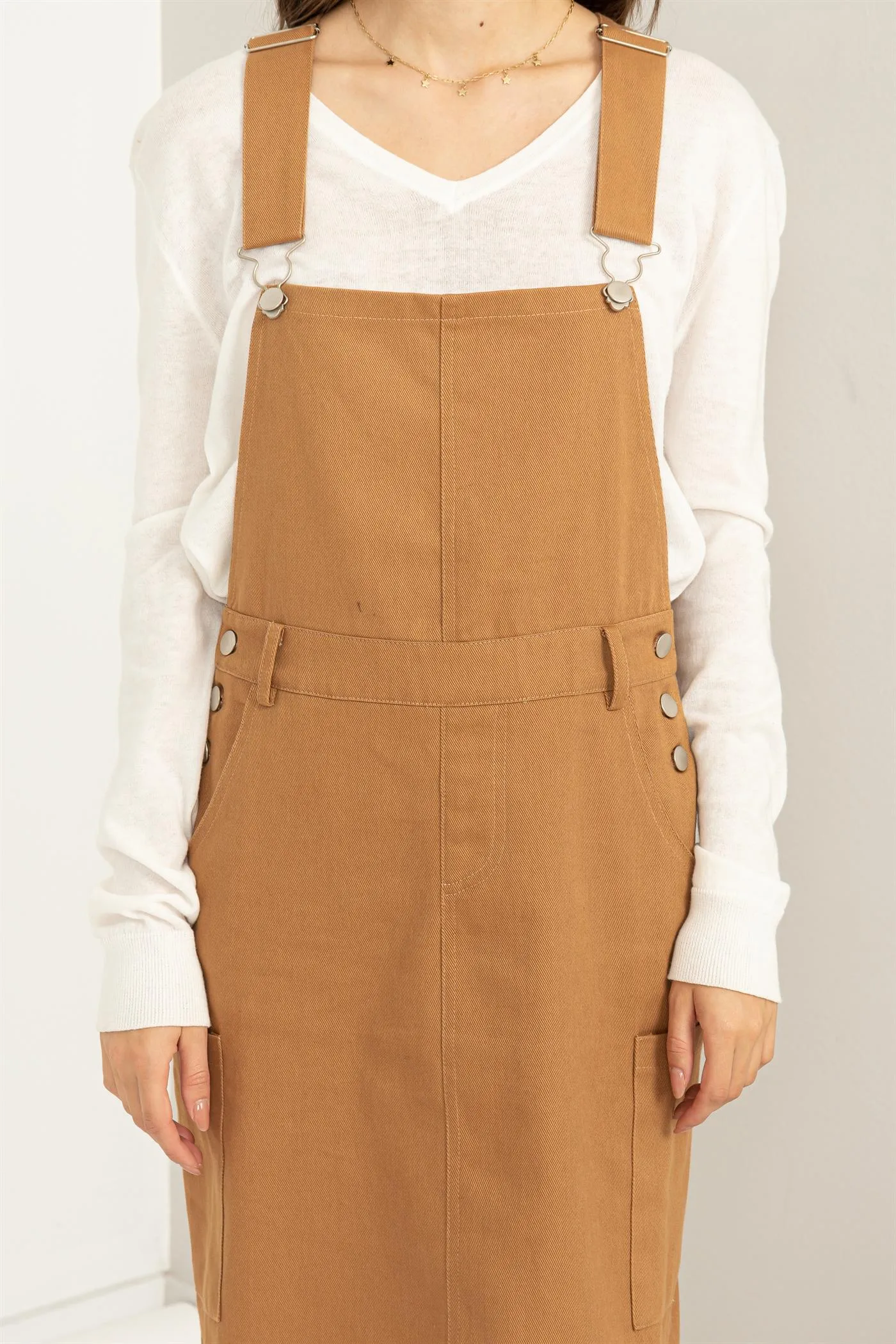 HF23F291-BUTTONED OVERALL DRESS