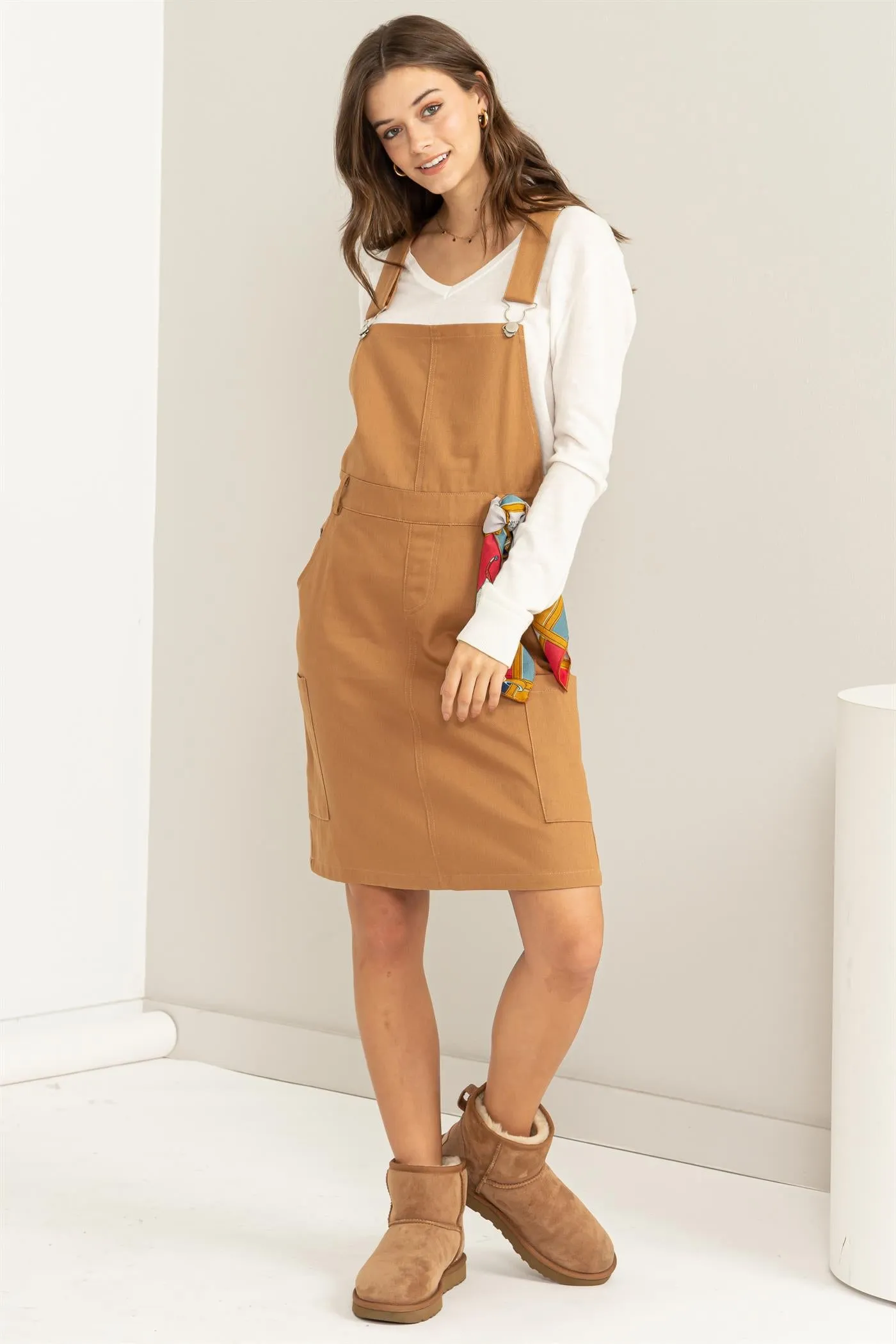 HF23F291-BUTTONED OVERALL DRESS