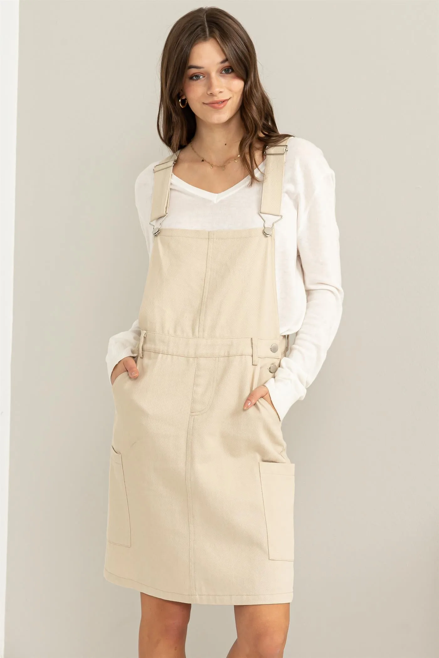 HF23F291-BUTTONED OVERALL DRESS