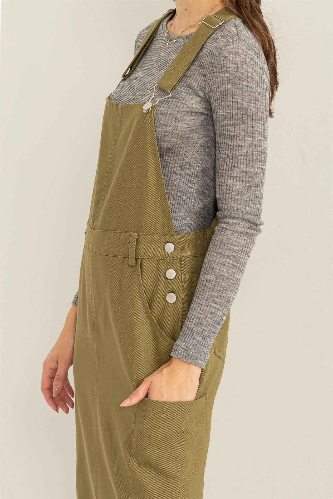 HF23F291-BUTTONED OVERALL DRESS