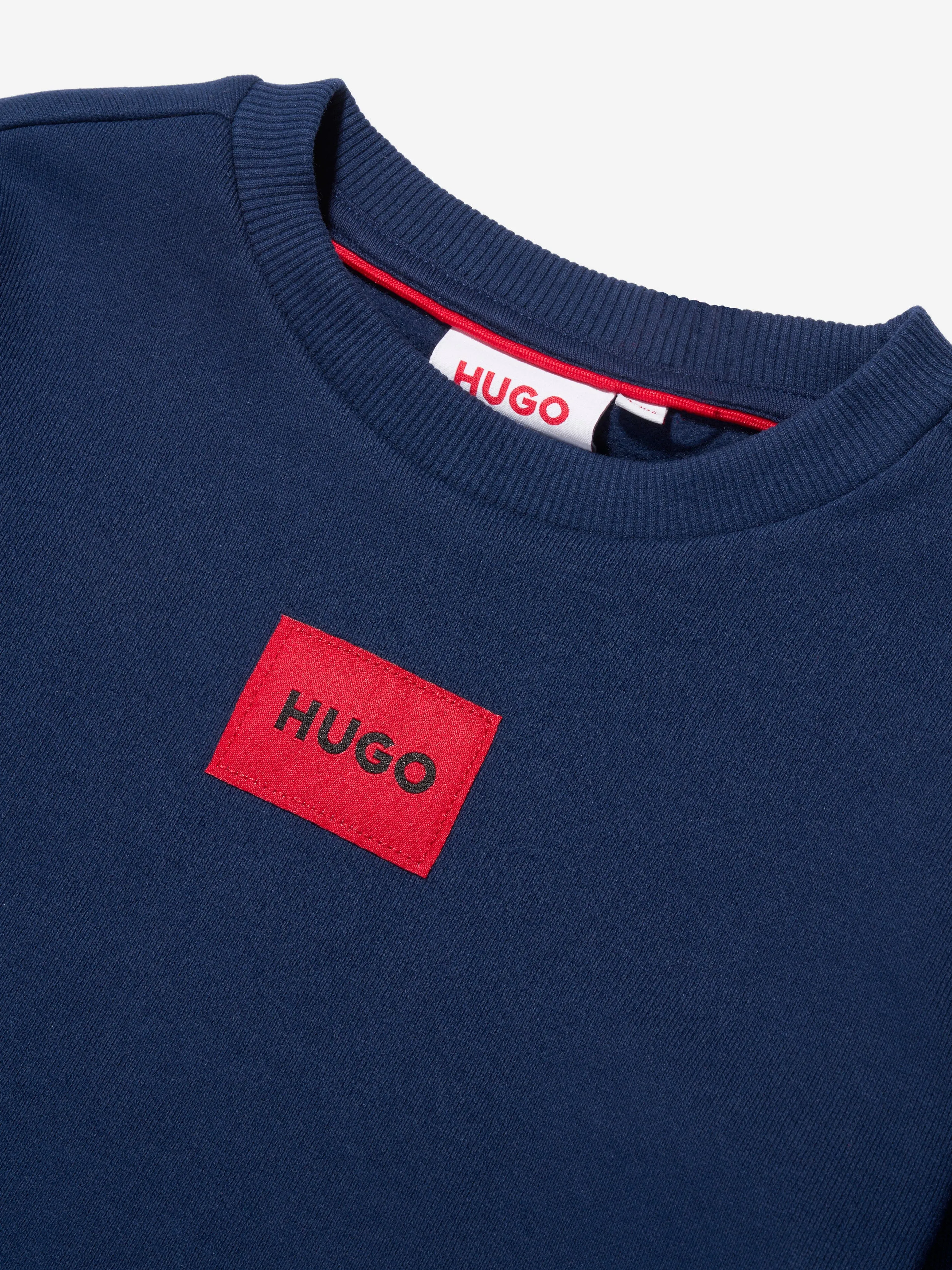 Hugo Boys Logo Sweatshirt in Blue