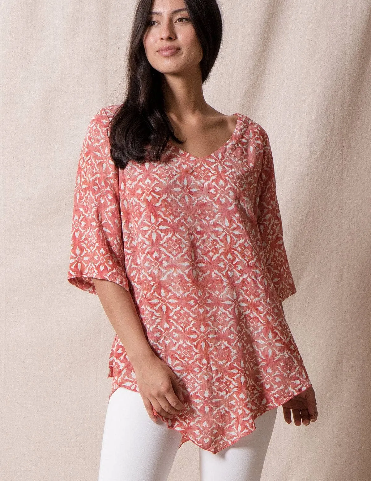 Island Batik Tunic - Coral - Small Only