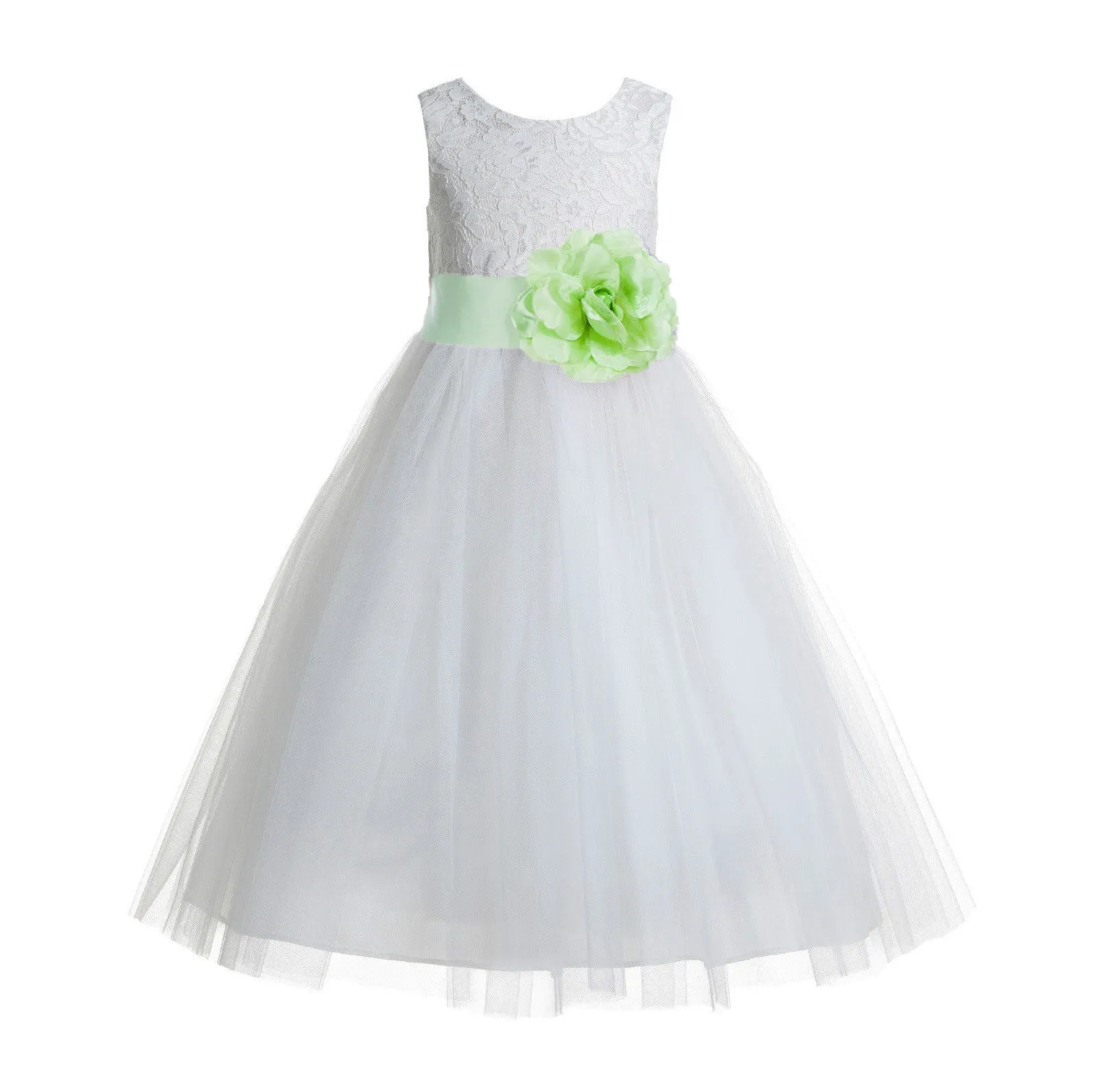 Ivory Floral Lace Heart Cutout Flower Girl Dress Communion Baptism Junior Bridesmaid Dress 172T(5)