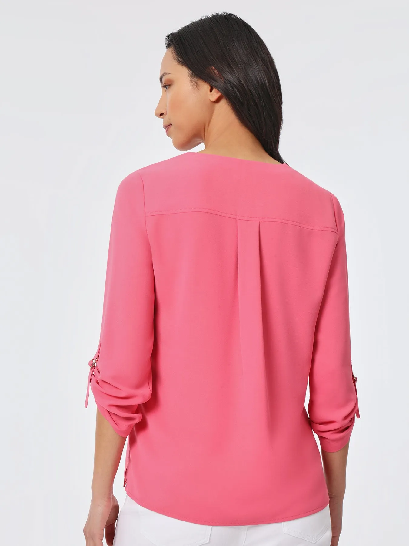 Jasper Crepe Collarless Tunic