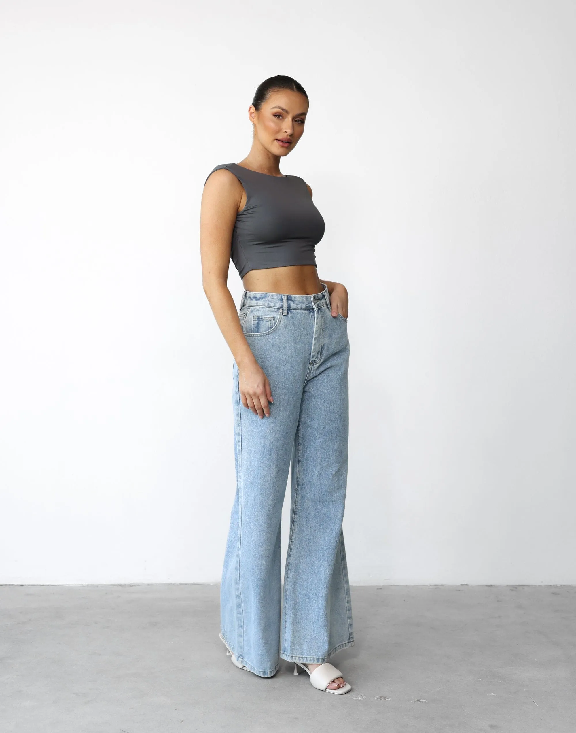 Kayce Crop Top (Slate)