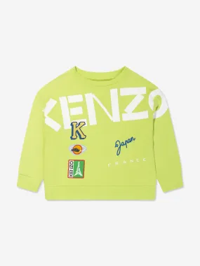 KENZO Boys Logo Sweatshirt in Lime