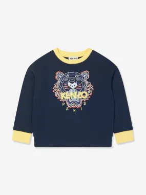 KENZO Boys Tiger Sweatshirt in Navy