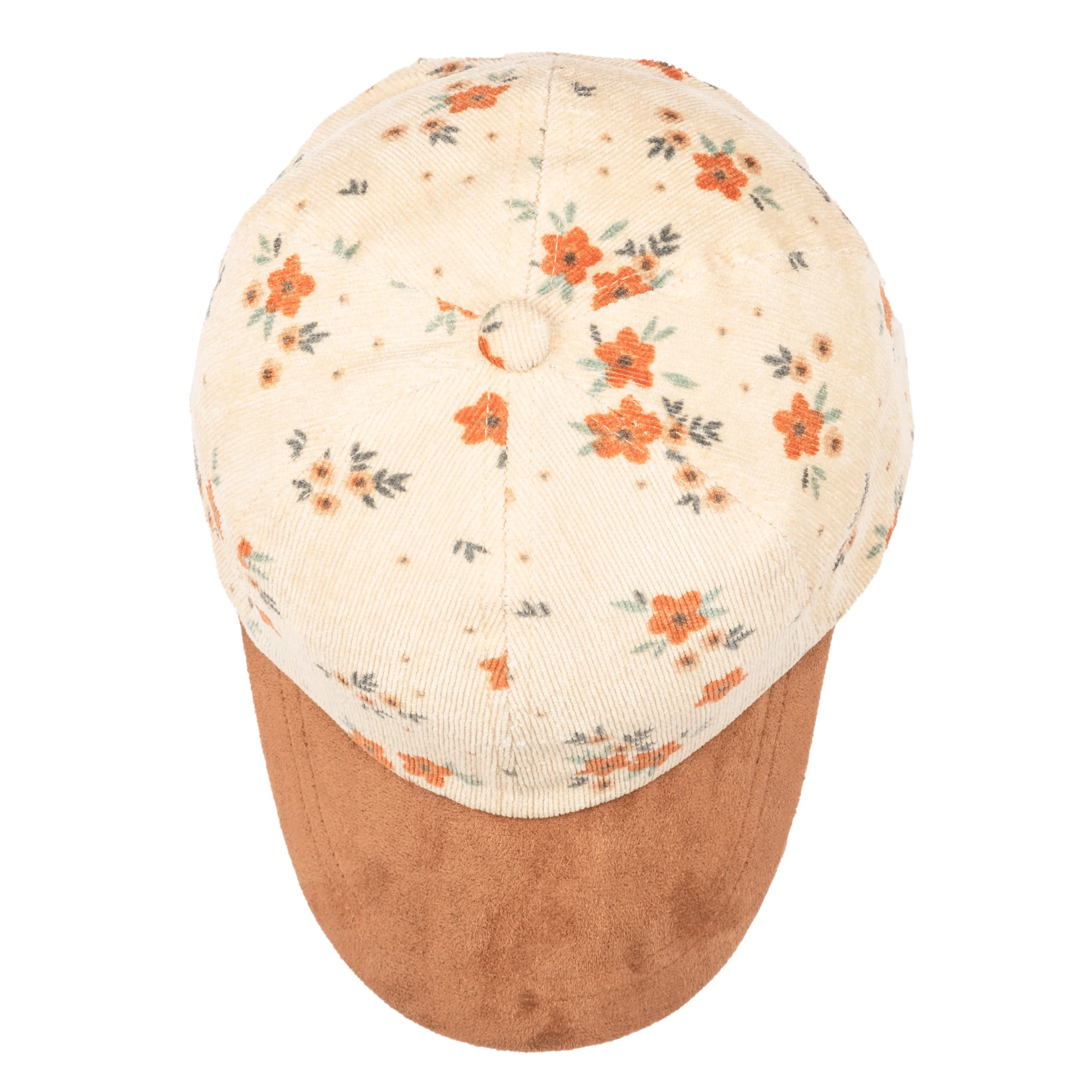 Kid's Corduroy Floral Printed Cap