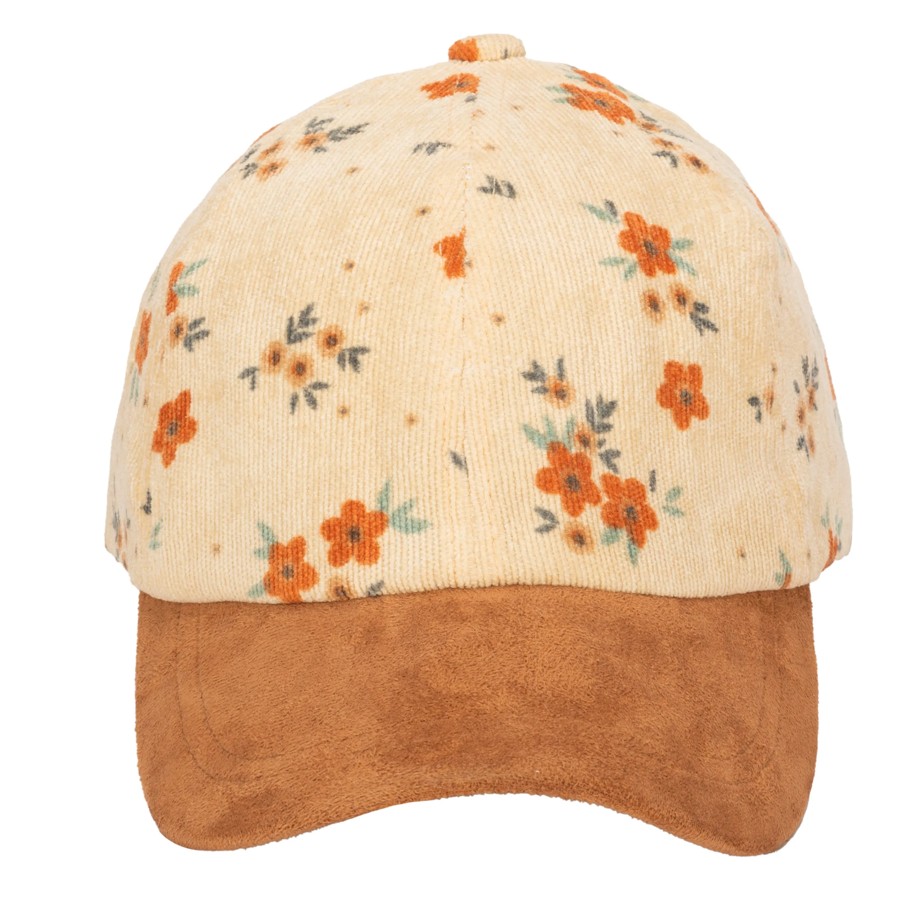 Kid's Corduroy Floral Printed Cap