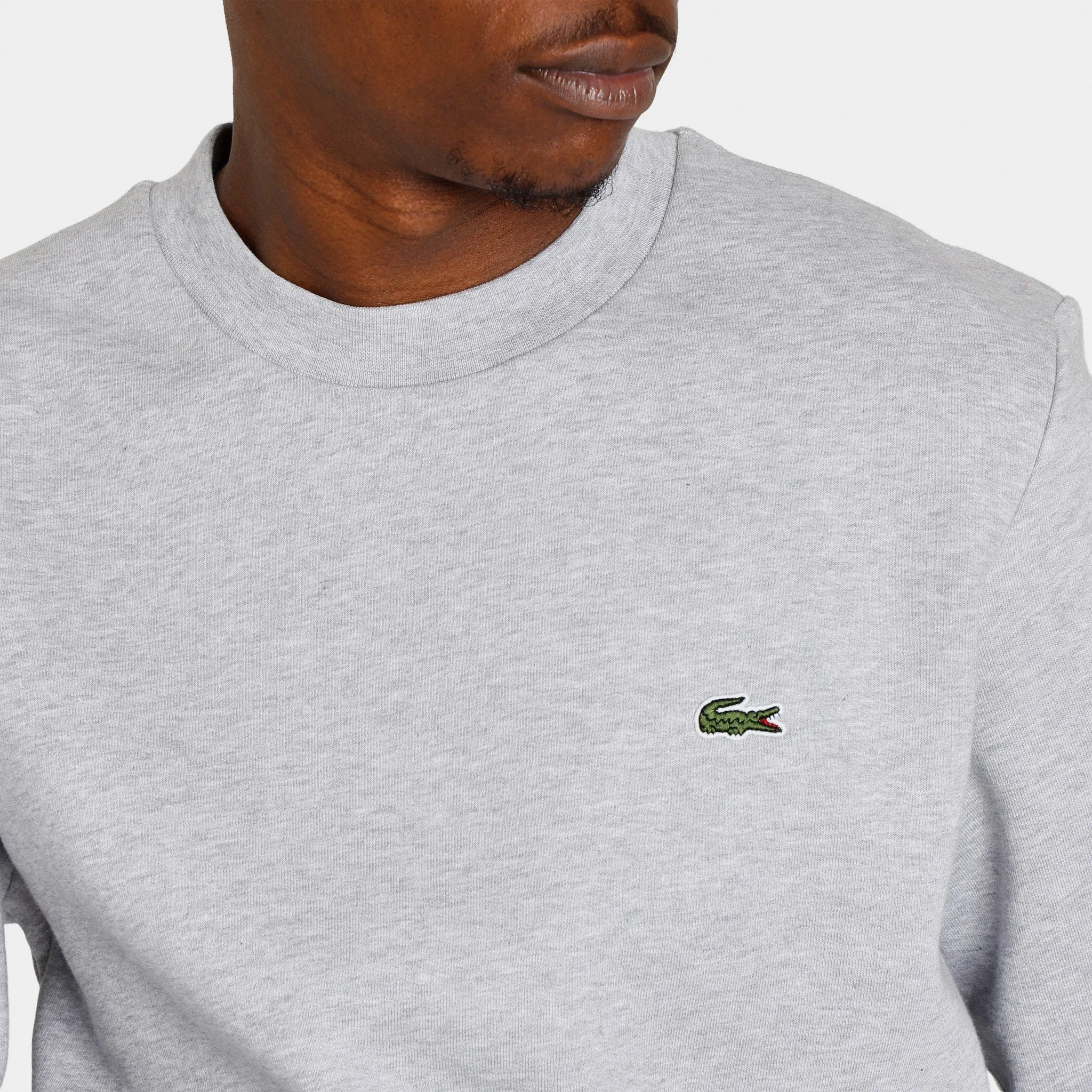 Lacoste Organic Brushed Cotton Sweatshirt / Grey Chine