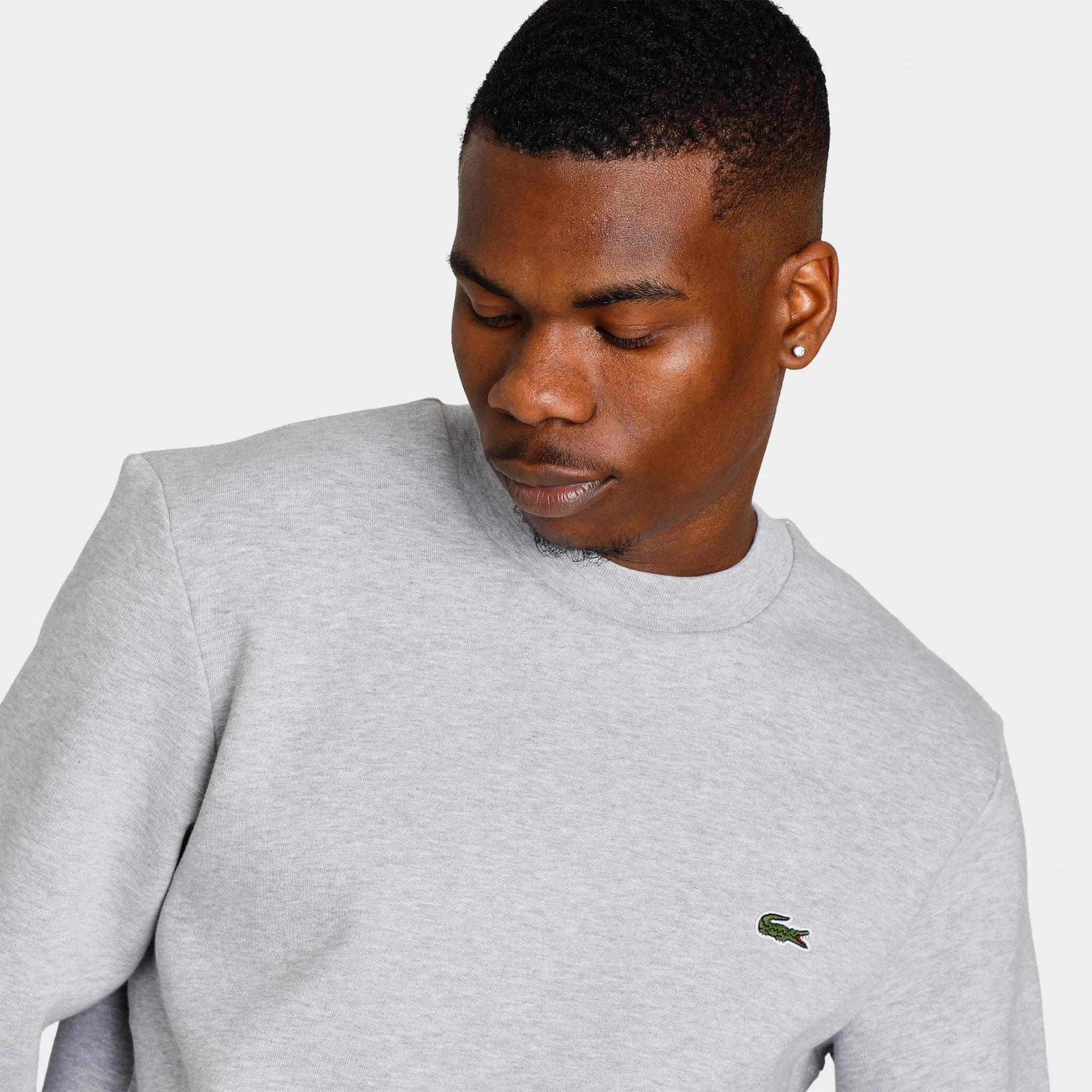 Lacoste Organic Brushed Cotton Sweatshirt / Grey Chine