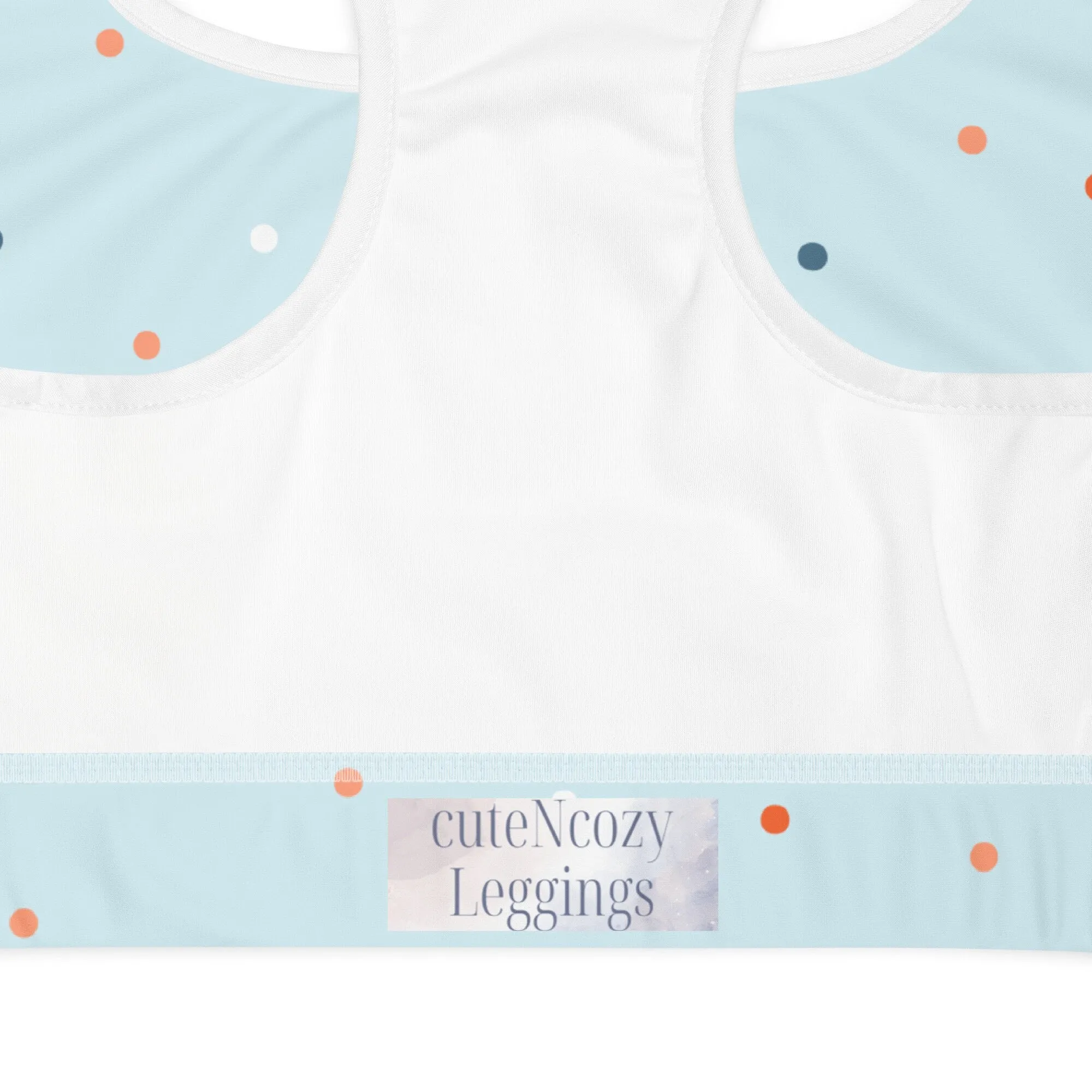 Light Blue Polka Dot Sports Bra and Swim Top