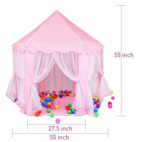 Lightweight Breathable Kids Playhouse Tent - Pink Castle