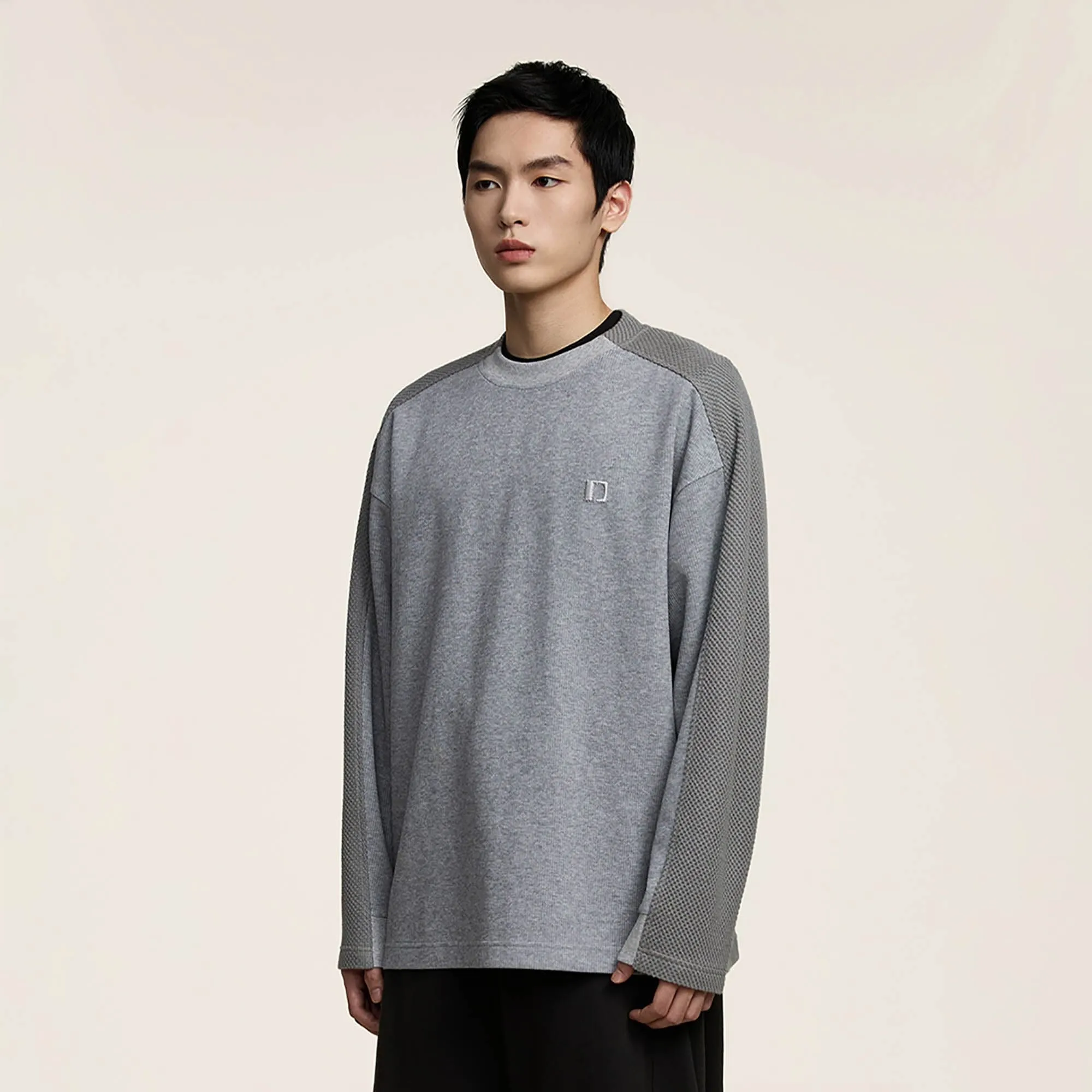 Logo Textured Sleeve Sweatshirt