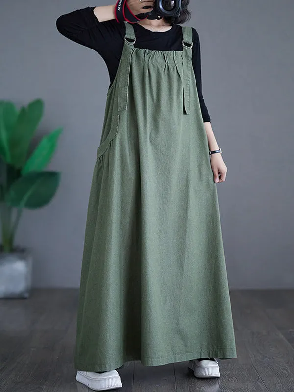 Loose Fit Denim Overall Dress