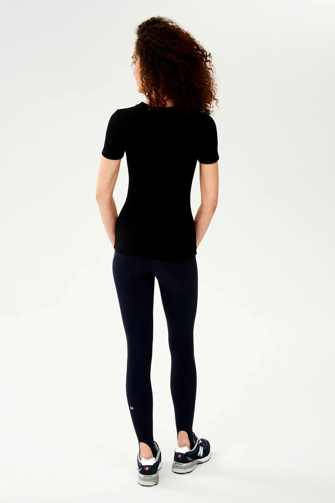 Louise Rib Short Sleeve in Black