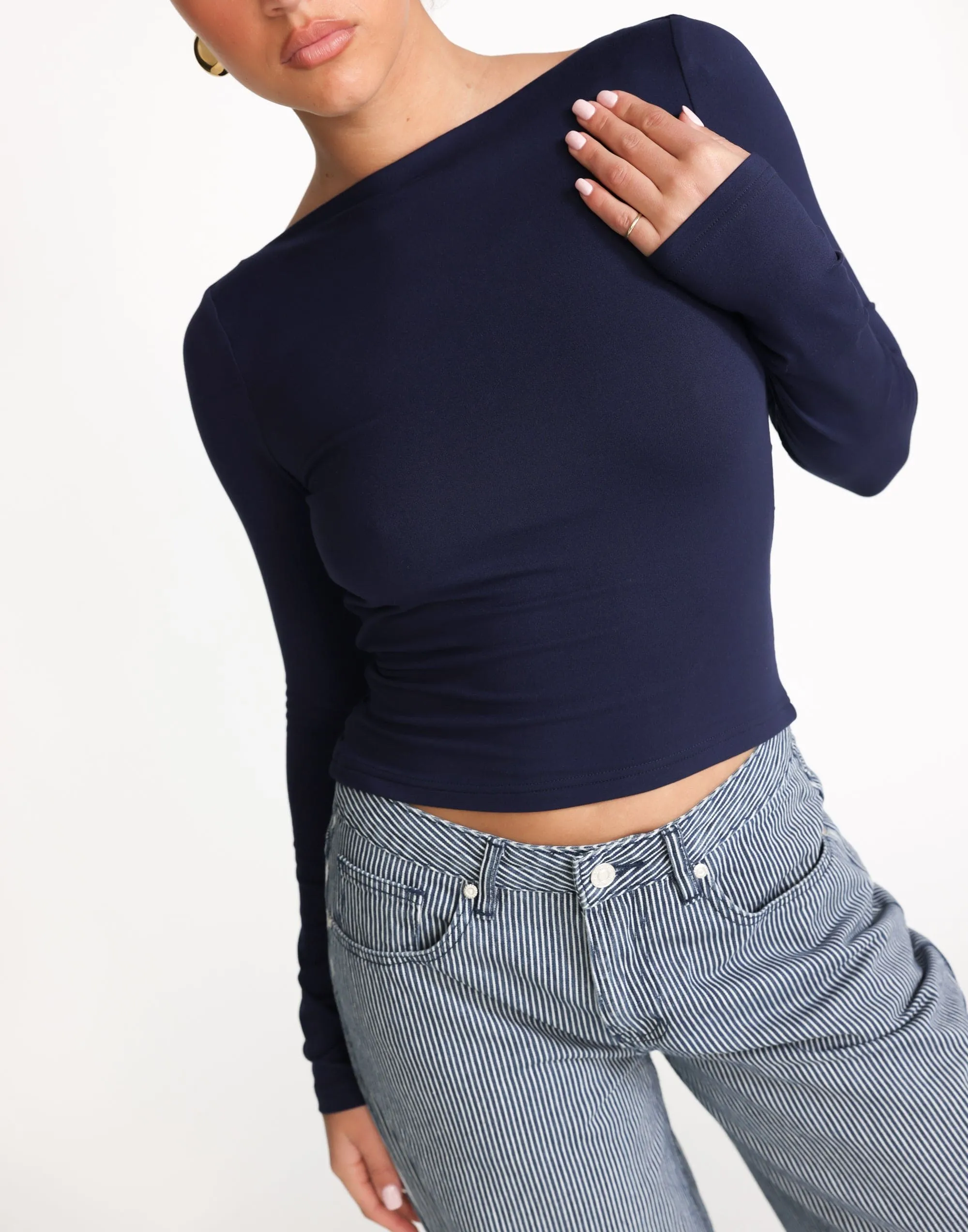 Lowen Long Sleeve Top (Navy)