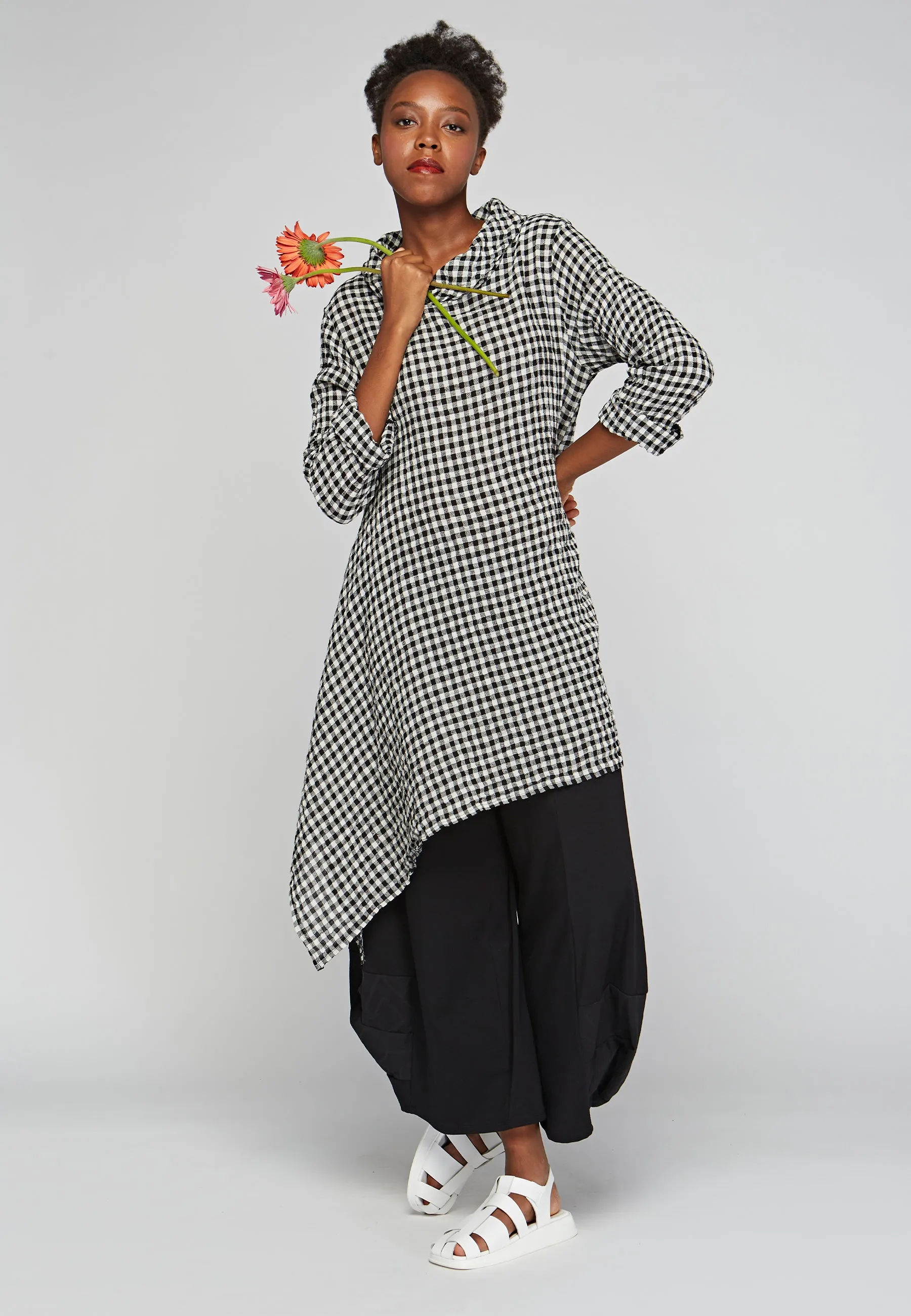 Luukaa Two Tone Cowl Neck Tunic