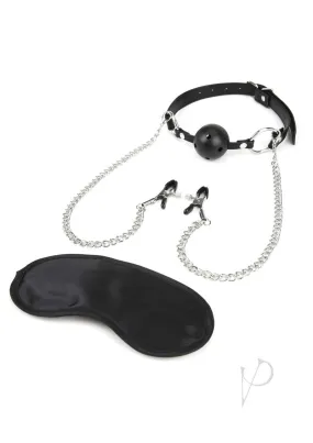 Lux F Breathable Ball Gag W/nip Chain