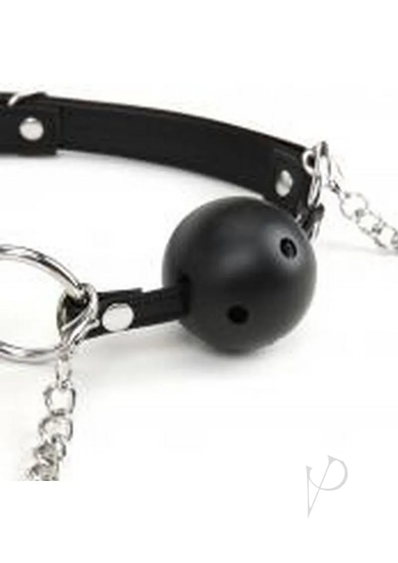 Lux F Breathable Ball Gag W/nip Chain