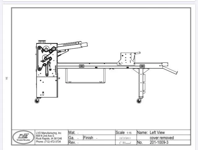 LVO SM224-9 Donut Production Table Sheeter Left to Right Production