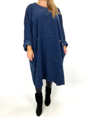 Made in Italy Lagenlook Rona Baby Cord Tunic in Navy . code 90663