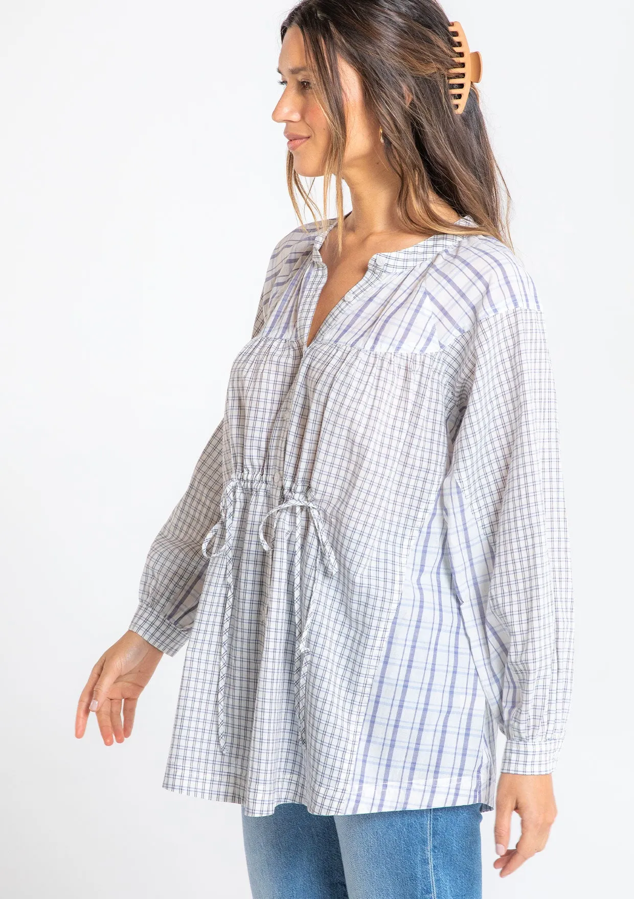 Marcelle Oversized Plaid Tunic Top