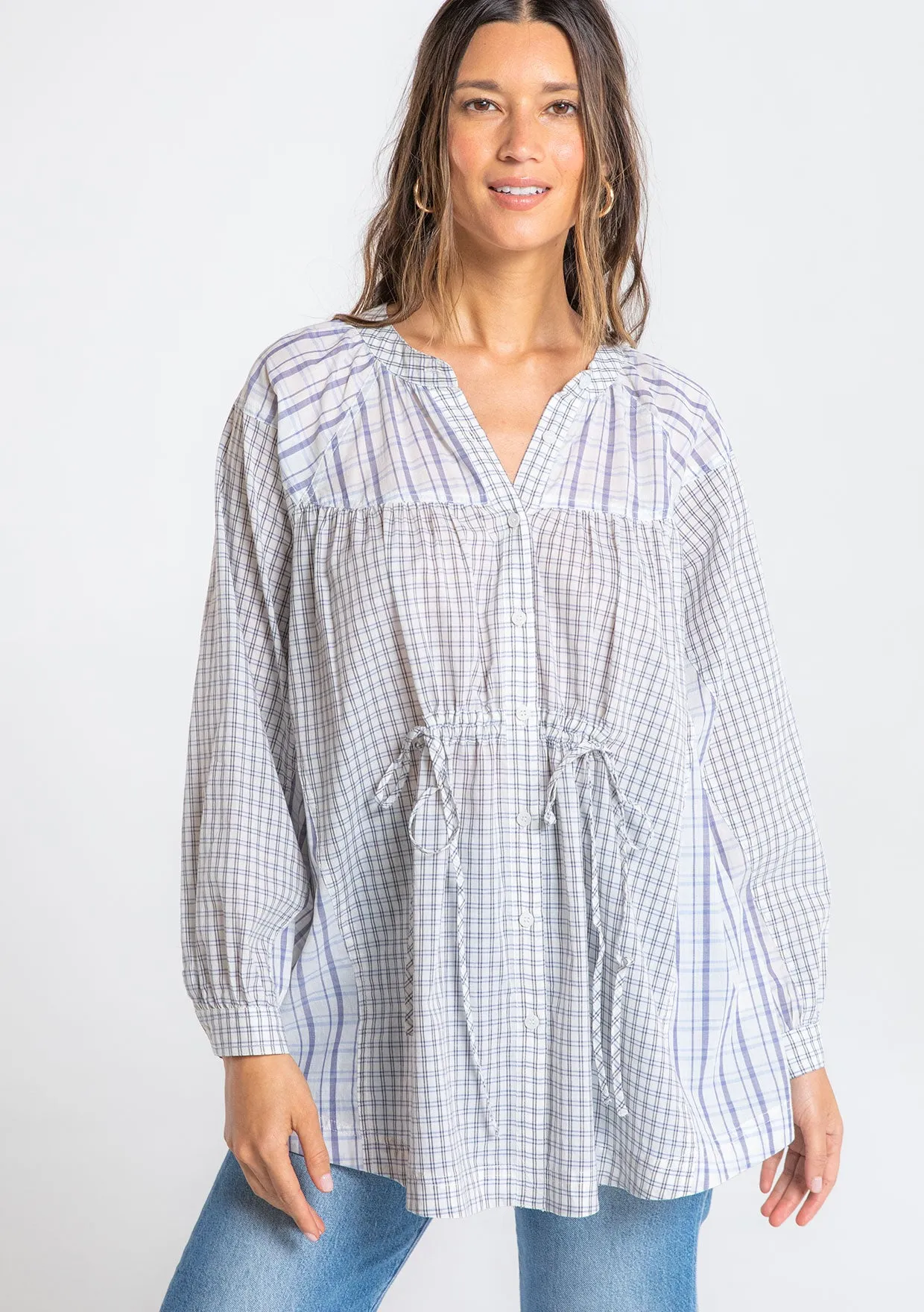 Marcelle Oversized Plaid Tunic Top