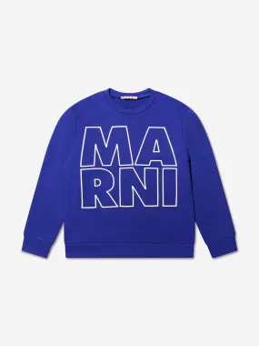 MARNI Kids Logo Sweatshirt in Blue