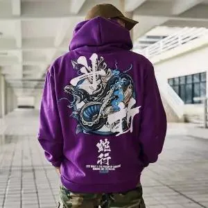 Men Cool Hip Hop Hoodies Japanese Casual Sweatshirts