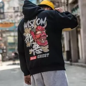 Men Cool Hip Hop Hoodies Japanese Casual Sweatshirts