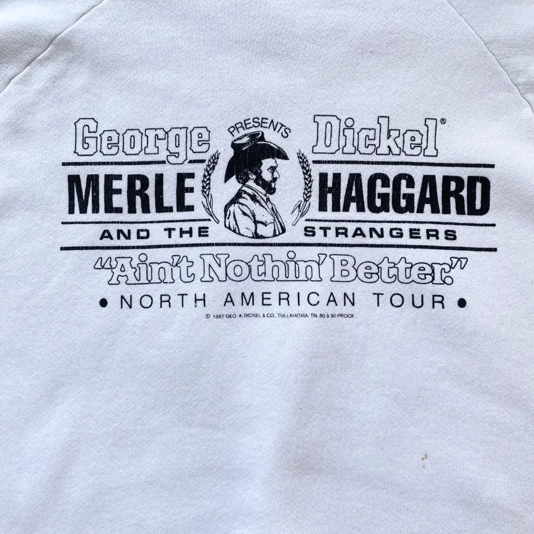 Merle Haggard / George Dickel Presents 1987 Sweatshirt Size M