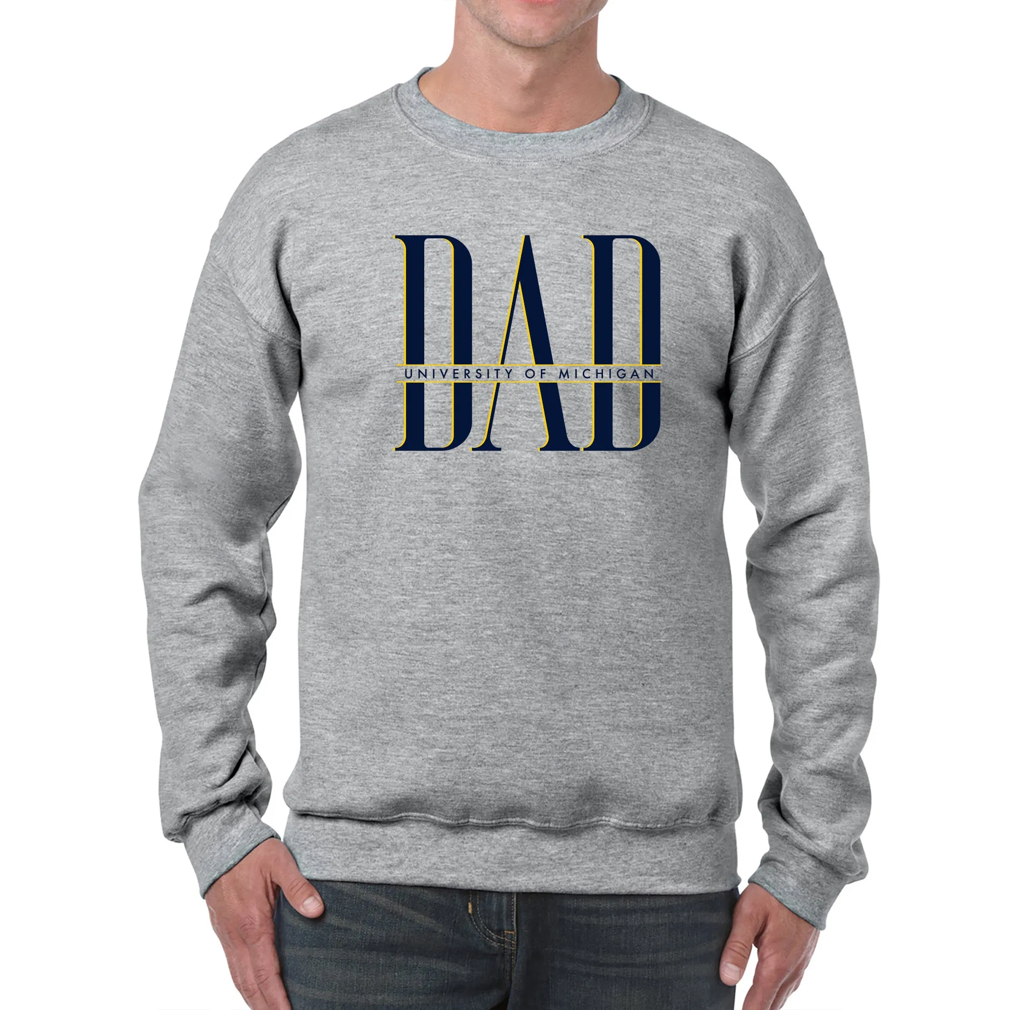 Michigan Classic Dad Crewneck - Sport Grey