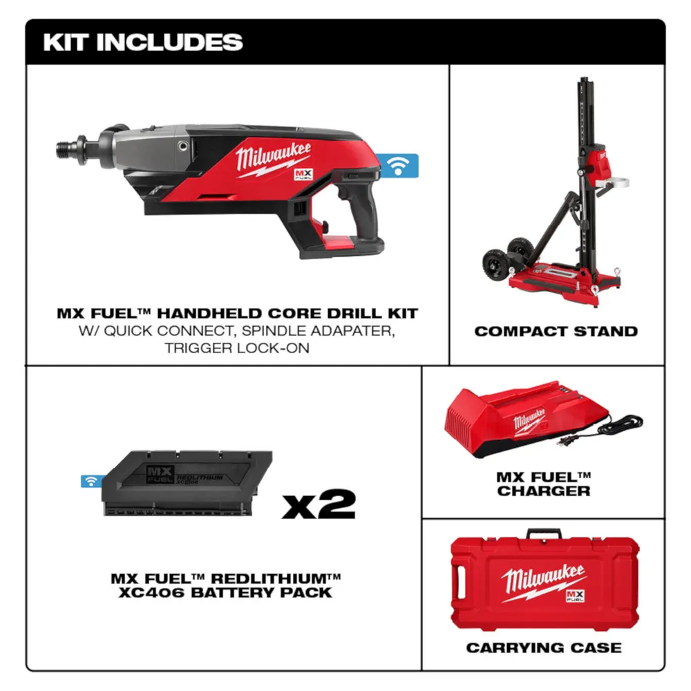 Milwaukee Mx Fuel Handheld Core Drill Kit with Stand