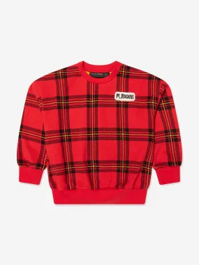 Mini Rodini Kids Organic Cotton Check Sweatshirt in Red