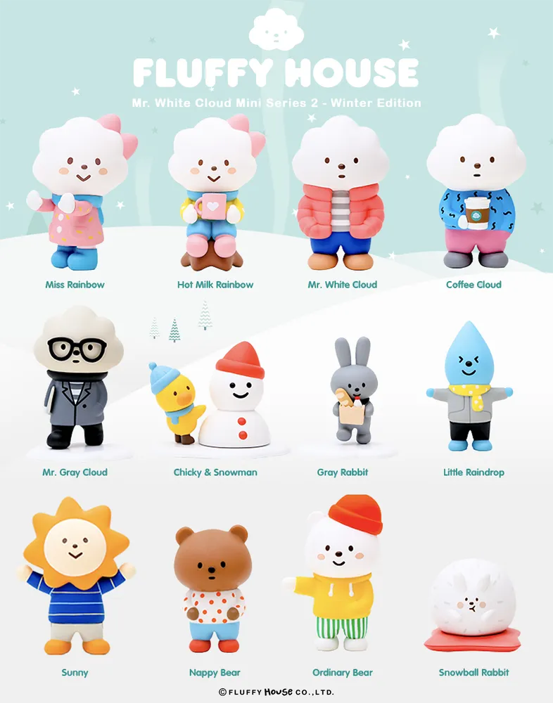 Mr. White Cloud Mini Series 2 White Winter Edition by Fluffy House x POP MART